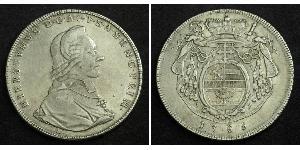 1 Thaler Salzbourg / Ååstenrik Argent Hieronymus von Colloredo-Mannsfeld (1732 - 1812)