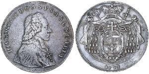 1 Thaler Salzbourg / Ååstenrik Argent Hieronymus von Colloredo-Mannsfeld (1732 - 1812)