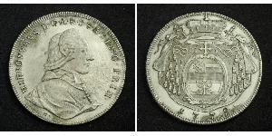 1 Thaler Salzbourg / Ååstenrik Argent Hieronymus von Colloredo-Mannsfeld (1732 - 1812)