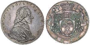 1 Thaler Salzbourg / Ååstenrik Argent Hieronymus von Colloredo-Mannsfeld (1732 - 1812)