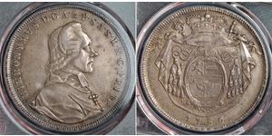 1 Thaler Salzbourg / Ååstenrik Argent Hieronymus von Colloredo-Mannsfeld (1732 - 1812)