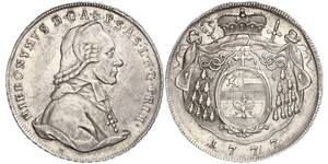 1 Thaler Salzbourg / Ååstenrik Argent Hieronymus von Colloredo-Mannsfeld (1732 - 1812)