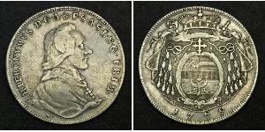 1 Thaler Salzbourg / Ååstenrik Argent Hieronymus von Colloredo-Mannsfeld (1732 - 1812)