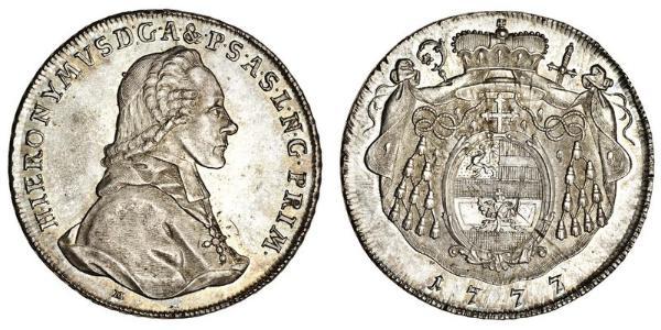 1 Thaler Salzbourg / Ååstenrik Argent Hieronymus von Colloredo-Mannsfeld (1732 - 1812)