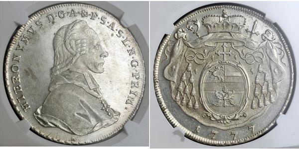 1 Thaler Salzbourg / Ååstenrik Argent Hieronymus von Colloredo-Mannsfeld (1732 - 1812)