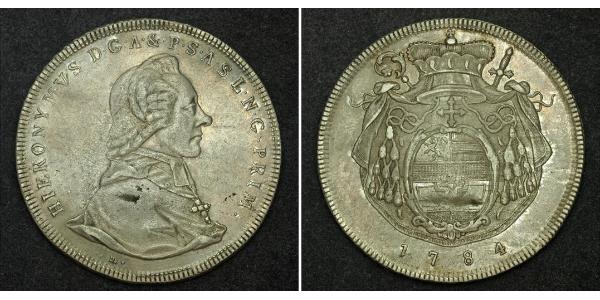 1 Thaler Salzbourg / Ååstenrik Argent Hieronymus von Colloredo-Mannsfeld (1732 - 1812)