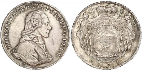 1 Thaler Salzbourg / Ååstenrik Argent Hieronymus von Colloredo-Mannsfeld (1732 - 1812)