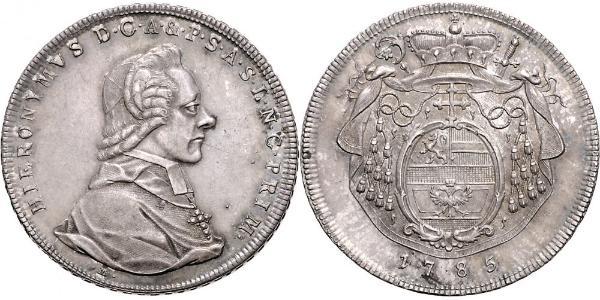 1 Thaler Salzbourg / Ååstenrik Argent Hieronymus von Colloredo-Mannsfeld (1732 - 1812)