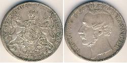 1 Thaler States of Germany Argent Georges V de Hanovre (1819 - 1878)