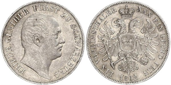 1 Thaler States of Germany Argent 