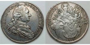 1 Thaler Électorat de Bavière (1623 - 1806) Argent Charles Théodore de Bavière (électeur) (1724 - 1799)
