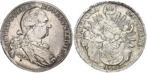 1 Thaler Électorat de Bavière (1623 - 1806) Argent Charles Théodore de Bavière (électeur) (1724 - 1799)