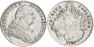 1 Thaler Électorat de Bavière (1623 - 1806) Argent Charles Théodore de Bavière (électeur) (1724 - 1799)