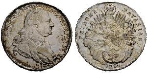 1 Thaler Électorat de Bavière (1623 - 1806) Argent Charles Théodore de Bavière (électeur) (1724 - 1799)