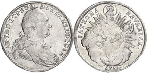 1 Thaler Électorat de Bavière (1623 - 1806) Argent Charles Théodore de Bavière (électeur) (1724 - 1799)