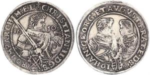 1 Thaler Électorat de Saxe (1356 - 1806) Argent Christian II de Saxe