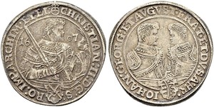 1 Thaler Électorat de Saxe (1356 - 1806) Argent Christian II de Saxe