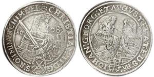 1 Thaler Électorat de Saxe (1356 - 1806) Argent Christian II de Saxe