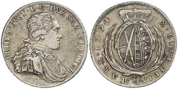 1 Thaler Électorat de Saxe (1356 - 1806) Argent Frédéric-Auguste Ier de Saxe