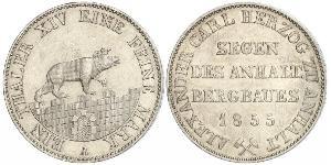 1 Thaler Anhalt-Bernburg (1603 - 1863) Argento Alessandro Carlo di Anhalt-Bernburg(1805 – 1863)