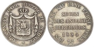 1 Thaler Anhalt-Bernburg (1603 - 1863) Argento Alessio Federico Cristiano di Anhalt-Bernburg(1767 – 1834)