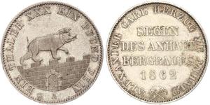 1 Thaler Anhalt-Bernburg (1603 - 1863) Argento Alessandro Carlo di Anhalt-Bernburg(1805 – 1863)