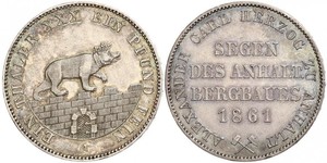 1 Thaler Anhalt-Bernburg (1603 - 1863) Argento Alessandro Carlo di Anhalt-Bernburg(1805 – 1863)