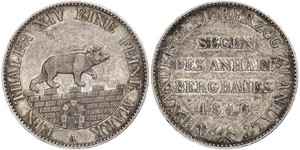 1 Thaler Anhalt-Bernburg (1603 - 1863) Argento Alessandro Carlo di Anhalt-Bernburg(1805 – 1863)