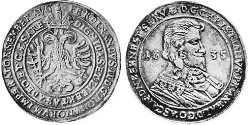 1 Thaler Anhalt-Bernburg (1603 - 1863) Argento Cristiano II di Anhalt-Bernburg(1599 – 1656)