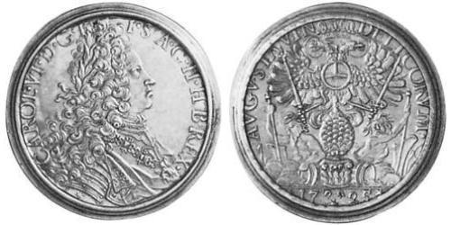 1 Thaler Augusta (Germania) (1276 - 1803) Argento Carlo VI del Sacro Romano Impero (1685-1740)