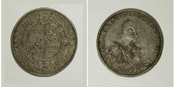 1 Thaler Augusta (Germania) (1276 - 1803) Argento Gustavo II Adolfo di Svezia(1594 – 1632)