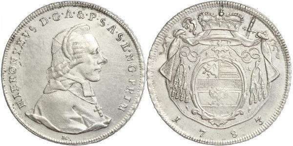 1 Thaler Austria / Salisburgo Argento Hieronymus von Colloredo (1732 - 1812)