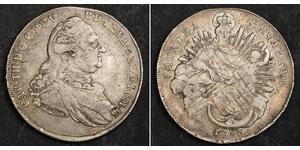 1 Thaler Elettorato di Baviera (1623 - 1806) Argento Carlo Teodoro di Baviera (1724 - 1799)