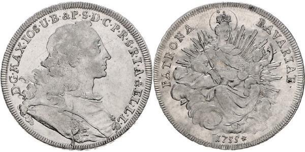 1 Thaler Elettorato di Baviera (1623 - 1806) Argento Massimiliano III di Baviera(1727 – 1777)