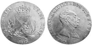 1 Thaler Grand Duchy of Baden (1806-1918) Argento 