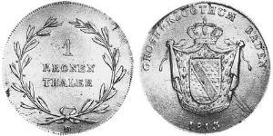 1 Thaler Grand Duchy of Baden (1806-1918) Argento Carlo II di Baden(1786 – 1818)