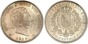 1 Thaler Grand Duchy of Baden (1806-1918) Argento Luigi I di Baden(1763 - 1830)