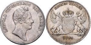 1 Thaler Grand Duchy of Baden (1806-1918) Argento Leopoldo di Baden(1790 – 1852)