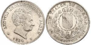 1 Thaler Grand Duchy of Baden (1806-1918) Argento Luigi I di Baden(1763 - 1830)