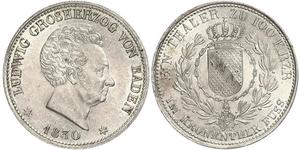 1 Thaler Grand Duchy of Baden (1806-1918) Argento Luigi I di Baden(1763 - 1830)