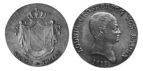 1 Thaler Grand Duchy of Baden (1806-1918) Argento Luigi I di Baden(1763 - 1830)