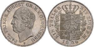 1 Thaler Grand Duchy of Oldenburg (1814 - 1918) Argento Augusto I di Oldenburg