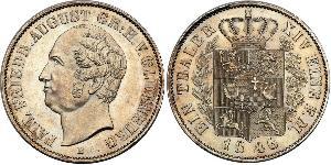 1 Thaler Grand Duchy of Oldenburg (1814 - 1918) Argento Augusto I di Oldenburg