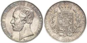 1 Thaler Grand Duchy of Oldenburg (1814 - 1918) Argento Pietro II di Oldenburg (1827 - 1900)