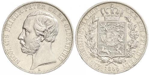 1 Thaler Grand Duchy of Oldenburg (1814 - 1918) Argento Pietro II di Oldenburg (1827 - 1900)