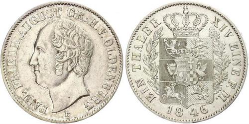 1 Thaler Grand Duchy of Oldenburg (1814 - 1918) Argento Augusto I di Oldenburg