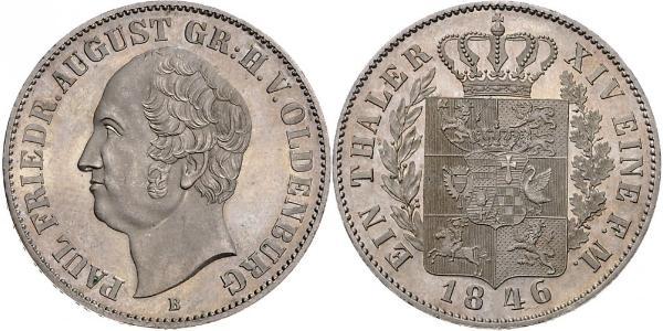 1 Thaler Grand Duchy of Oldenburg (1814 - 1918) Argento Augusto I di Oldenburg