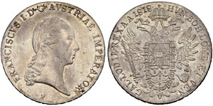 1 Thaler Impero austriaco (1804-1867) Argento Francis II, Holy Roman Emperor (1768 - 1835)