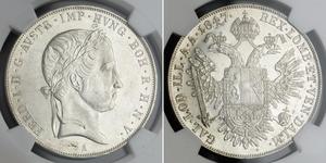 1 Thaler Impero austriaco (1804-1867) Argento Ferdinand I of Austria (1793 - 1875)