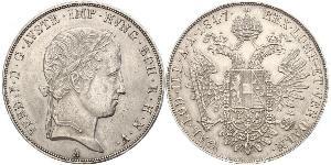 1 Thaler Impero austriaco (1804-1867) Argento Ferdinand I of Austria (1793 - 1875)